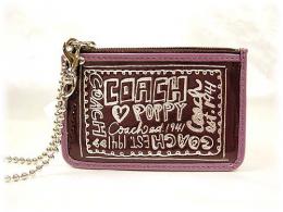COACH☆ポピーパテントIDスキニーコインケース☆